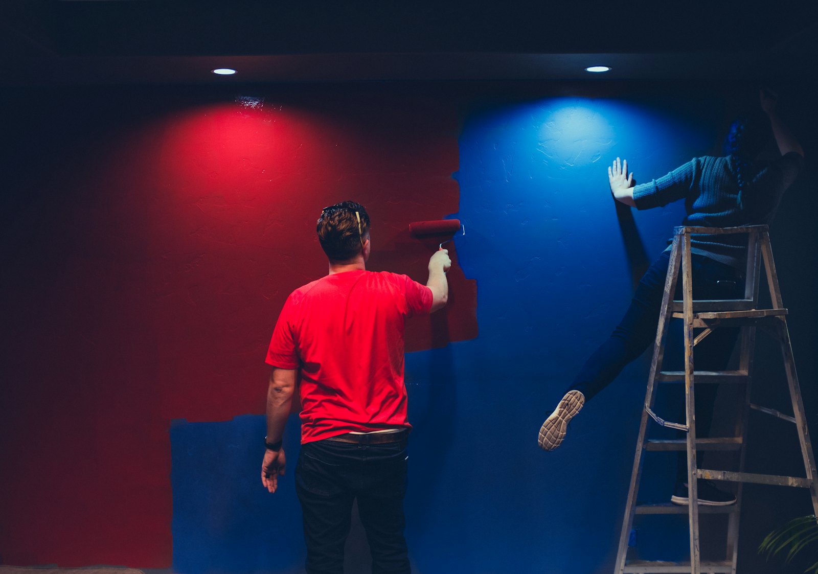 Wall being painted